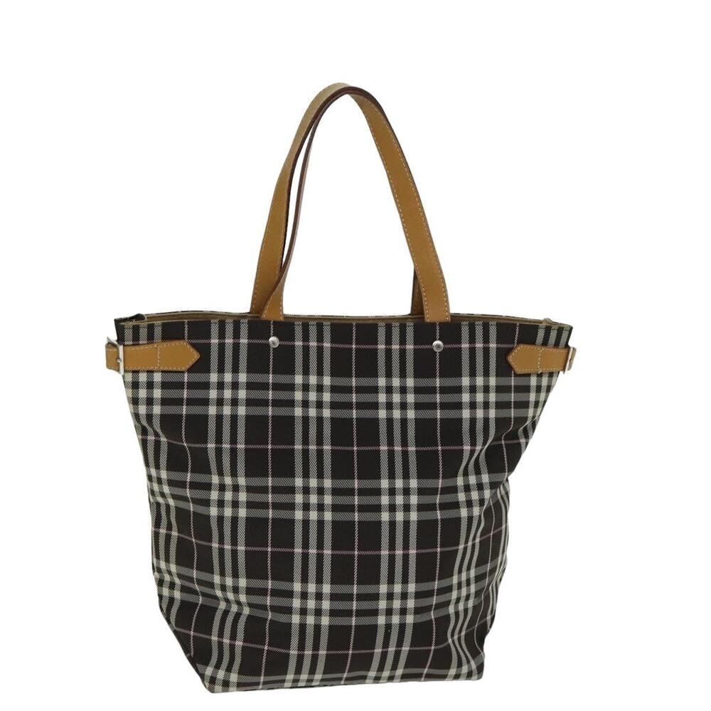 Burberry Nova Check Nylon Blue Label Tote Bag Brown
